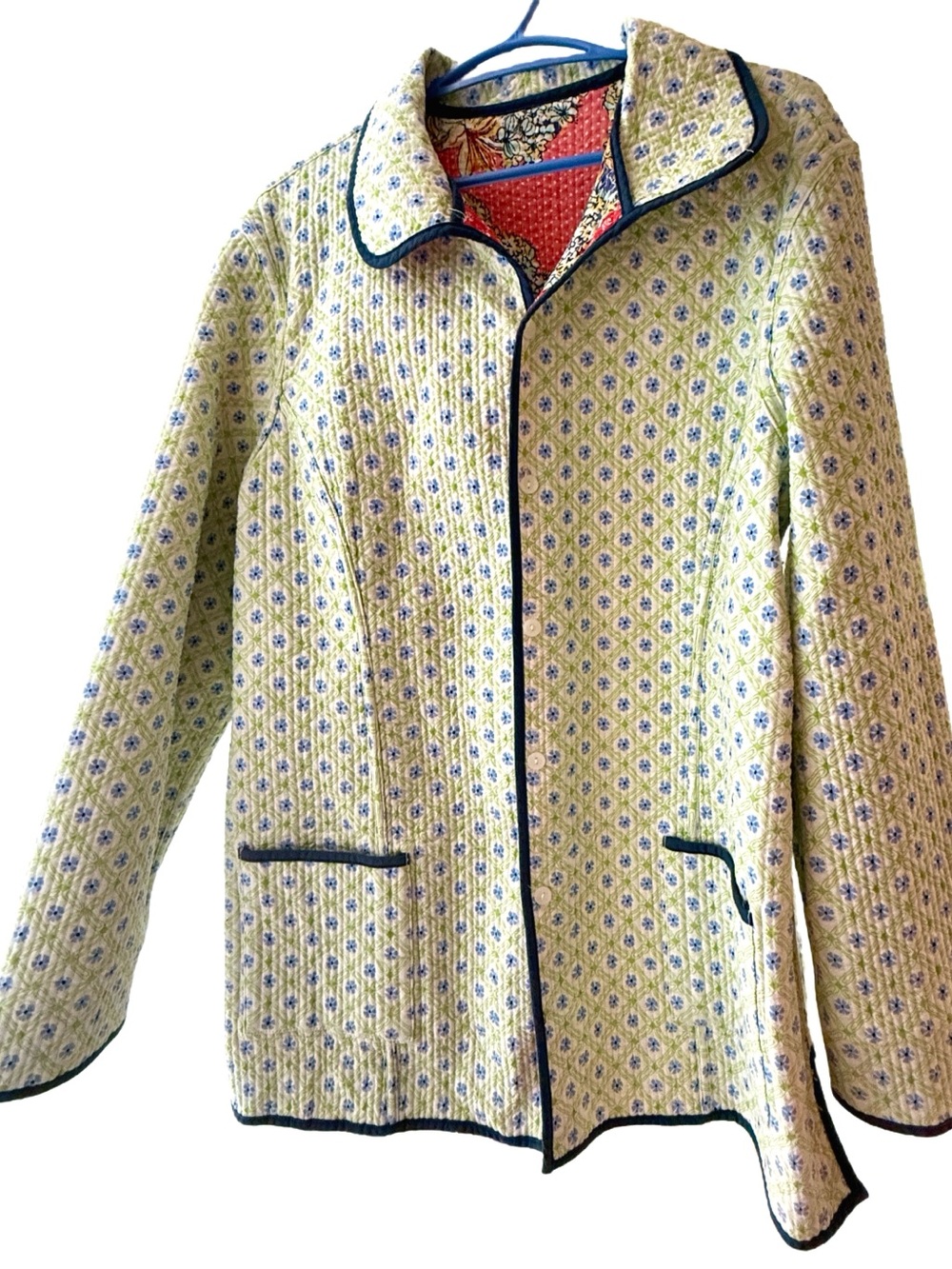 Tabi Womens Floral Reversible Quilted Jacket 100% Cotton XL Cottagecore